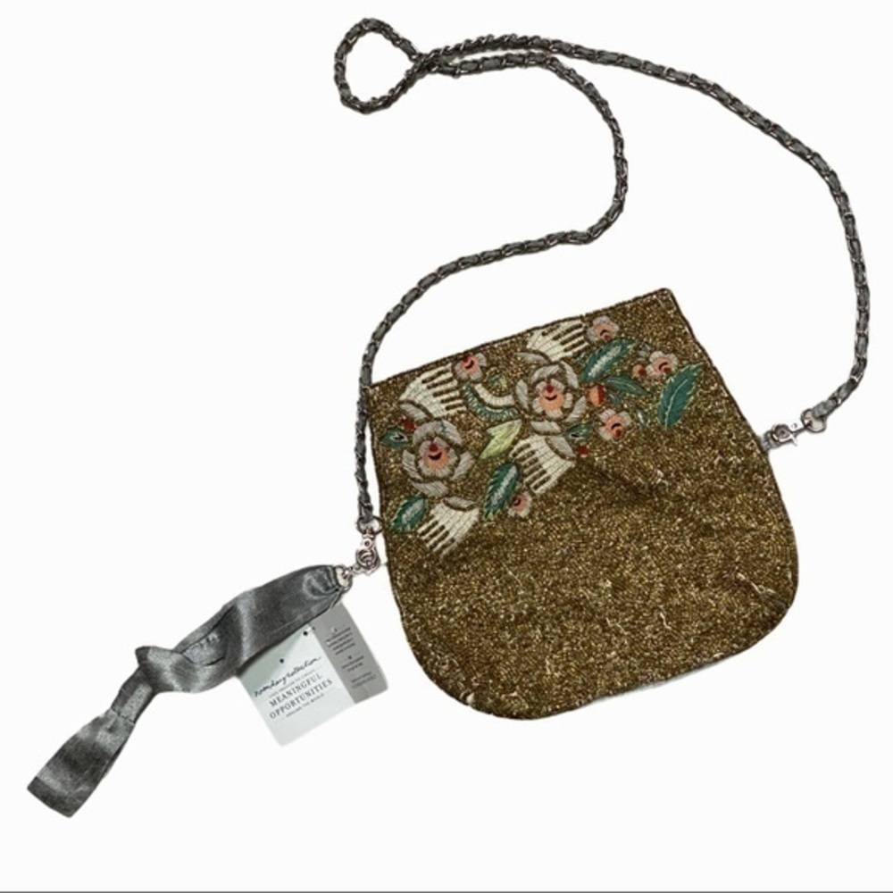 Noonday Collection beaded embroidered crossbody clutch - Picture 3 of 17